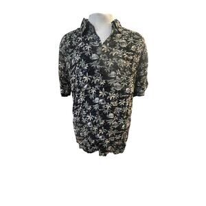 CAMPIA SHORT SLEEVE BUTTON UP HAWIIAN TROPICAL PRINT MENS SIZE XL